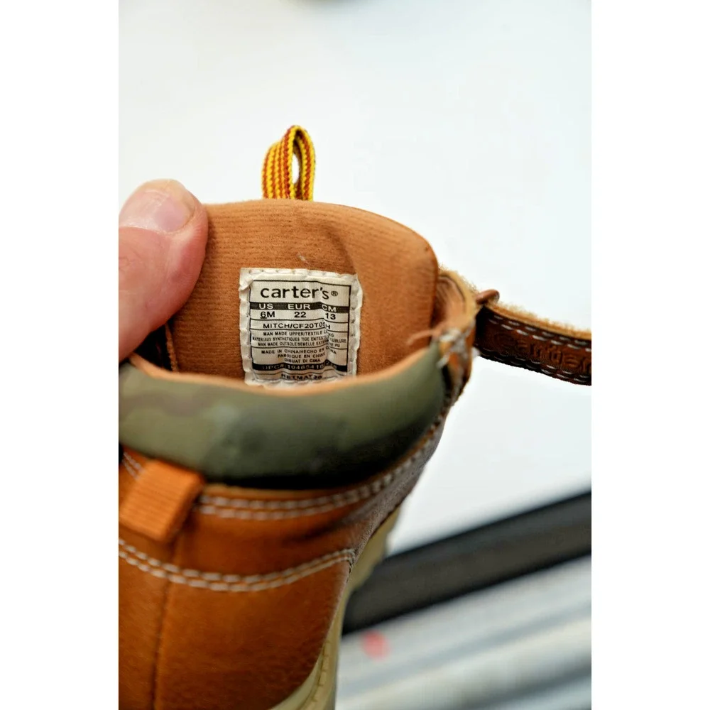 Carter's Size 6M Toddler Brown Boots with Laces and Strap‎